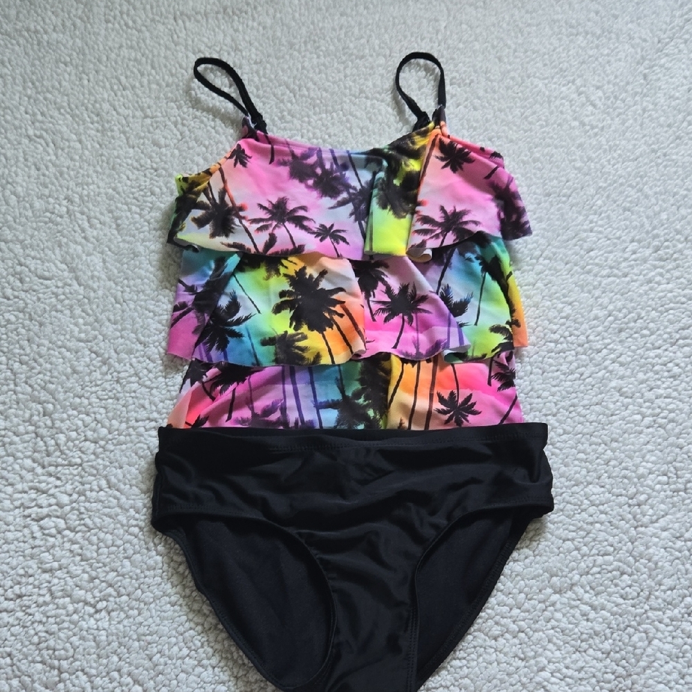 Justice Pink and Black Bikini Swimwear